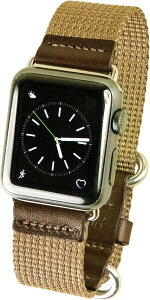 atelierCODEL �A�b�v���E�H�b�` �o���h �E�l���t���S�n��ǋ� apple watch �i�C���� ���U�[ �x���g �Ή� (�x�[�W��, 38mm/40mm/41mm/42mm)