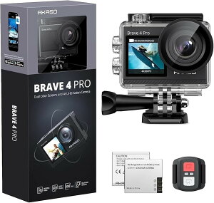 �A�N�V�����J���� 4K 20MP�𑜓x �^�b�`�p�l���� �f���A���J���[�X�N���[�� 40M�h�� �����J���� ��Ԃ�␳ �O���}�C�N�Ή� WiFi���� HDMI�o�� 5�{�Y�[�� �����R���t�� (Brave4Pro)
