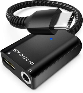 USB Type C to 3.5mm �C���z���ϊ��A�_�v�^�[ 2in1 DAC���� 24bit/96kHz Hi-Fi���� 30W�����[�dPD/QC�Ή� ���L�������� ���ϋv�ґg�i�C�����P�[�u�� (�u���b�N)