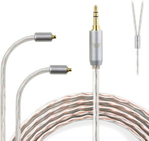 JBX ���P�[�u�� MMCX �C���z���P�[�u�� 4�c OFC SE�V���[�Y�p Shure�p JVC�p SE215/SE535/HA-FX850/HA-FX1100/HA-FD02�ȂǂɓK������ 3.5mm (MMCX�R�l�N�^, 3.5mm)