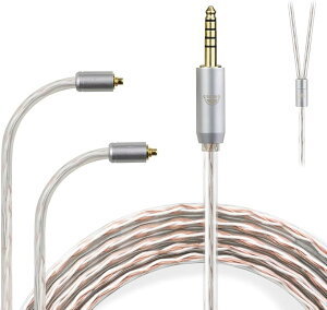 JBX ���P�[�u�� MMCX �C���z���P�[�u�� 4�c OFC SE�V���[�Y�p Shure�p JVC�p SE215/SE535/HA-FX850/HA-FX1100/HA-FD02�ȂǂɓK������ 4.4mm (MMCX�R�l�N�^, 4.4mm)