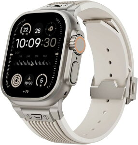 Apple watch �o���h Ultra 3 2 1 �Ή� 49mm Series 10 8 7 6 5 46mm 45mm 44mm ������� �A�b�v���E�H�b�` �V���R�� �X�e�����X �E���g���o���h �X�|�[�c (Starlight)