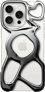 iPhone AM Emptiness Case MagSafe�Ή� �y�� �������^���f�U�C�� (�V���C�j�[�V���o�[�{�u���b�N, iPhone 16 Pro)