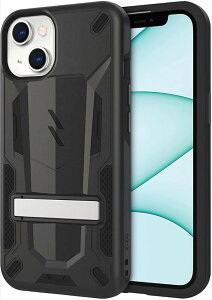 iPhone 13 mini 5.4�C���` �P�[�X �J�o�[ �ϏՌ� �Ռ��z�� �ČRMIL�K�i �L�b�N�X�^���h �n�C�u���b�h �|���J�[�{�l�C�g x TPU TRANSFORM (�u���b�N / �u���b�N, iPhone 13 mini)