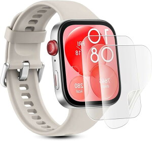 2�� �A���`�O���AHUAWEI Watch Fit3 �t�B���� �ی�t�B���� TPU�f�� �T���T�� �^�b�`�� ���˖h�~ �����h�~ �C�A���X ����S�n �L�Y�C�� �w��h�~ �S�ʕی� TPU�t�B���� (VEV-VNB-0620)