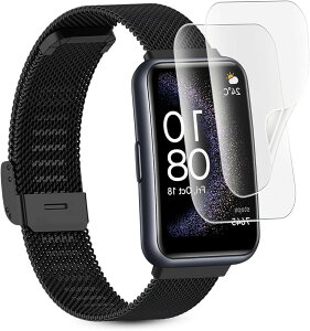 �A���`�O���A 2���Z�b�gFor HUAWEI WATCH FIT Special Edition�p �t�B���� ��p ��K���X TPU�S�ʕی�/�L�Y�����C��/�@�ׂȃ^�b�`/�C�A�[��/�����^0.15mm (HCU-9CI-379)