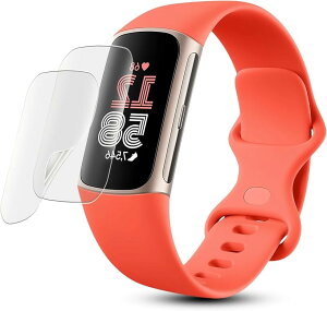 ���i���A���`�O���A �t�B����2���Z�b�g�Ή� Charge5 / Fitbit Charge6�ی�t�B���� 6�t�B���� ���˒ጸ/��TPU�f��/�ȒP�\��t��/�S�ʕی�/�h�C�A/�h�w��/�X�N���b�`�h�~/for �t���ی�t�B����