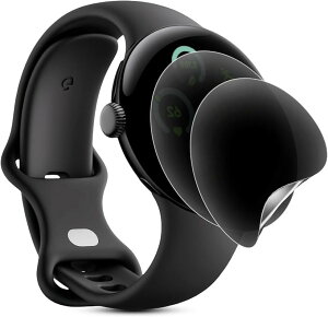 �`�����h�~�t�B���� 2���Z�b�g Google Pixel Watch 3/2/1 41mm�p ��p �ی���� �`�����h�~�@�\ TPU�f�� �C�A�E�w��h�~ �����ɂ��� �Ή� �\��t���ȒP (MJO-JAC-C003)