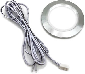�G�X�l�b�g DC 12V 3W ���^ LED �_�E�� ���C�g ���F 6500K 55mm �O�� 68mm ���� 14mm �P�[�u�� 2m �d�� (�P�i)