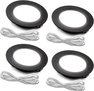 �G�X�l�b�g DC 12V 3W ���^ LED �_�E�� ���C�g �z���C�g ���g 6500K �g���K�v �O�� 68mm ���� 14mm �P�[�u�� 2m (�z���C�g4��)