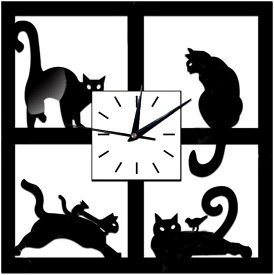 壁掛け時計 猫 ネコ 北欧 インテリア アナログ ネコA (ネコA)