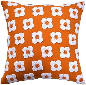 �p�C���t�����[ �N�b�V�����J�o�[ 45x45cm �ԕ� ������ (�I�����W, 45cmx45cm(1 ���g))