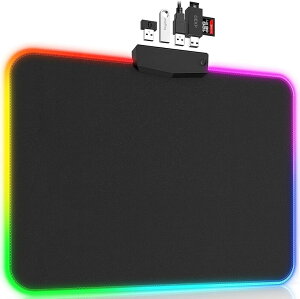 RGB �}�E�X�p�b�h LED ��^�}�E�X�p�b�h ����уr�b�O�}�E�X�}�b�g (Black, 4USB-S)