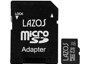 �}�C�N��SD 32GB MicroSD �}�C�N��SDHC ���ϋv �h�� �ϏՌ� ��X�� �ϐÓd�C �L�^ �f�W�J�� �r�f�I �X�}�z �h�����R �������J�[�h Lazos MicroSDHC�J�[�h class10 L-32MSD10W-U3V10