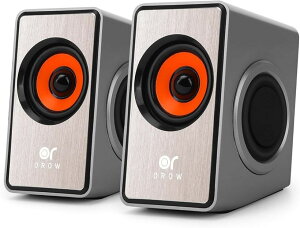 OROW PC�X�s�[�J�[���^ 10W�o�̓p�\�R�� usb�ڑ� �O�t���X�s�[�J�[ (�V���o�[, �~�j)