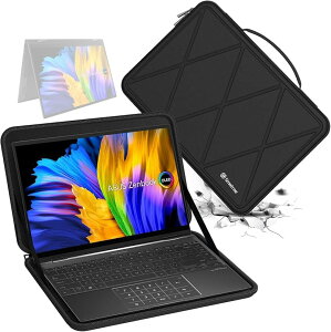 �݊��i �n�[�hEVA�ی�X���[�u�P�[�X 14�C���` ASUS Zenbook Flip OLED UP3404 ���b�v�g�b�v��p�n�[�h�P�[�X�h�� 360�x�ϏՌ��m�[�g�u�b�N�o�b�O (Black, For ASUS 14�C���`�iM52�j)
