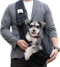 LovesPet だっこひも ペットスリング 小型犬 猫用 軽量 飛び出し防止フック付き 抱っこ紐 フェレット ドッグスリング 災害時 病院 通院 お出かけに (ブラック)