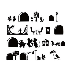 GOODCHI �E�H�[���X�e�b�J�[ �}�E�X�� �ǎ� ���� ������� DIY �C���e���A �x�b�h���[�� ���r���O �_�C�j���O �K�i ���� �ǃX�e�b�J�[