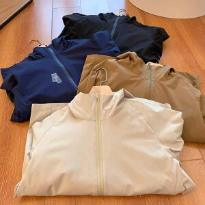 ジャケット メンズ 男性用 春秋 ブルゾン ジャンパー 撥水 防風 ストレッチ 軽撥水 4WAYストレッチ 普段使い アウトドア ウェア トップス ライトブラウン ネイビー オフホワイト ブラック