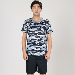 Tシャツ メンズ 男性用 迷彩柄 半袖 通気性 吸湿速乾 アウトドア スポーツ 海 花 緑 林(x10)