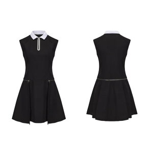 ゴルフ ワンピース レディース ノースリーブ スポーツウェア アウトドア 接触冷感 速乾性 通気性 ゴルフウェア 春夏 ホワイト ブラック