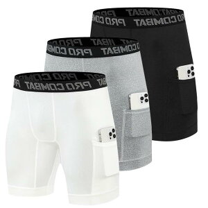 ショートパンツ 男性用 スポーツタイツ ポケット付き ランニング トレーニングウェア コンプレッションウェア 吸湿速乾 伸縮性 ポリエステル 黒 白 グレー 紺 春夏 秋冬