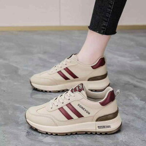 スニーカー レディース 婦人靴 通気性 メッシュ ローカット フラット 紐 ぺたんこ カジュアル 歩きやすい 疲れない 滑り止め キャンバス ゴム底 春夏 レッド ブラウン(x2)