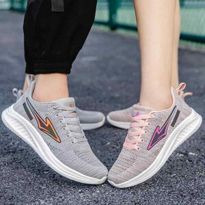 スニーカー レディース メンズ スポーツ カジュアル ランニングシューズ 運動靴 通気性 軽量 柔らかい EVAソール 黒 ブラック ピンク系 春夏 秋冬
