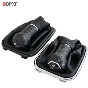 シフトノブ ゴルフ ジェッタ ギア シフトダストカバー ギアシフトノブ ハンドブレーキ カバー ギアレバー カバー ブラック シルバー レッド ブルー 5速 6速 レザー 弾性