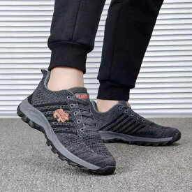 スニーカー メンズ 男性用 アウトドア スポーツシューズ メッシュ 通気性 運動靴 ローカット 厚底 カジュアル 普段使い 20代 30代 40代 ブラック グレー