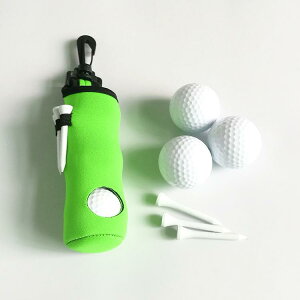 ゴルフ 小物入れ 腰袋 ゴルフボールケース 3色 潜水料 スポーティ 運動用 灰色 緑色 青色 黒色(x2)