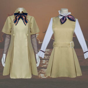 ワンピース キッズ 子供用 コスプレ衣装 ハロウィン メーガン風 M3GAN風 膝丈スカート ポリエステル 領袖 領結 ソックス かわいい 清新 甘美