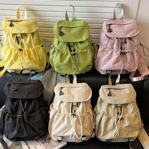 リュックサック メンズ レディース 大容量 PUレザー バックパック 通学 旅行 アウトドア 男性用 女性用 カバン 鞄 無地 イエロー 黄色 グリーン ブラック 黒 ピンク ホワイト カーキ