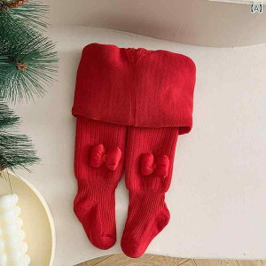 子供用タイツ 女児 裏起毛 厚手 大 ??? お正月 かわいい 枕 蝶結び チェック柄 立体 伸縮性 あったか 冬