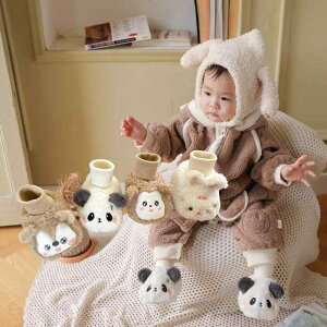 ベビーシューズ 冬用 厚手 保温 ソックス 新生児 ルームシューズ 赤ちゃん 床暖房対応 靴下 室内履き かわいい アニマル柄 0歳 1歳 暖か プレゼント