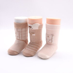 靴下 キッズ ベビー 中筒ソックス 春秋 冬 夏 オールシーズン 男女兼用 赤ちゃん 子供用 かわいい 精梳綿 コットン 0歳 1歳 2歳 3歳 クマ 星柄