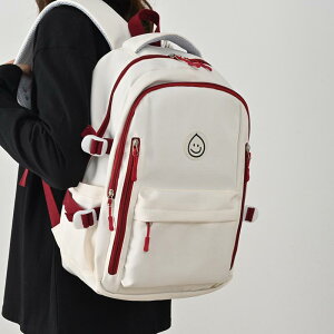 リュックサック レディース メンズ 大学生 高校生 スクールバッグ 鞄 カバン ナイロン 無地 赤 レッド 青 ブルー 白 オフホワイト 黒 ブラック 15インチPC収納 通勤 通学 旅行 アウトドア