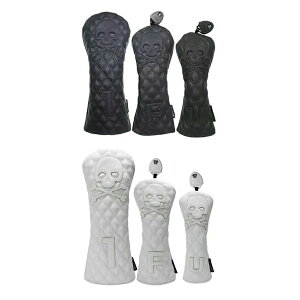 ゴルフ ヘッドカバー ドライバー440cc 460cc 用 カバー ウッド カバー ユーティリティ UT カバー 3点セット 防水仕様 スカル(ダイヤ柄) 送料無料