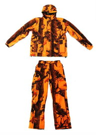 【沖縄・離島への配送不可】 トップシューターリバーシブル迷彩ジャケットオレンジ迷彩パンツ 上下セットMサイズ