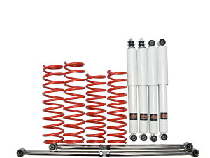 【沖縄・離島への配送不可】ジムニー JB64W JB74Wリフトアップキット3インチロングショック白ステンラテ コイル赤