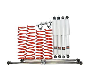 【沖縄・離島への配送不可】ジムニー JB64W JB74Wリフトアップキット3インチロングショック白ステンラテ コイル赤リア用ショック延長ブラケット付き