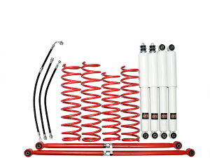 【沖縄・離島への配送不可】ジムニー JB23/JB33/JB43リフトアップキット2インチ ロングショック 白ロングブレーキホース付