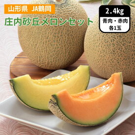 山形県 JA鶴岡 庄内砂丘メロンセット 2.4kg 7月上旬発送開始