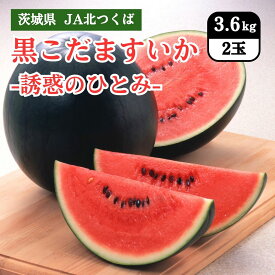 茨城県 JA北つくば 黒こだますいか（誘惑のひとみ） 3.6kg(2玉）7月中旬発送開始