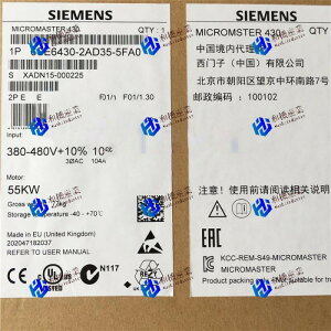 �y�V�i�����������z��SIEMENS �V�[�����X �C���o�[�^ 6SE6430-2AD35-5FA0 MM430 480V 55KW ���y6�����ۏ؁z