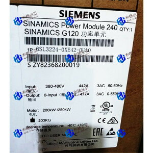 �y�V�i�����������zSIEMENS �V�[�����X �C���o�[�^ 6SL3224-0XE42-0UA0 PM240 480V 200kW/250kW ���y6�����ۏ؁z