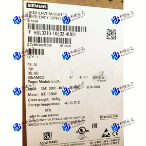 yVizSIEMENS V[X Co[^ 6SL3210-1KE32-4UB1 G120C 480V 132kW y6ۏ؁z