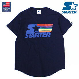 【送料無料】STARTER スターター 半袖Tシャツ キッズ 子供服 男の子 女の子 USAコットン 綿100% ティーシャツ バックプリント ゆったり ビッグシルエット BIG ジュニア ダンス ブランド 夏用 夏服 110cm 120cm 130cm 140cm 150cm 160cm「STA23-07」