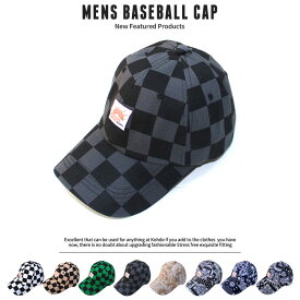 【送料無料】メンズ キャップ 帽子 CAP ツイル 総柄 チェック ペイズリー プリント ベースボールキャップ カジュアル「821-26」
