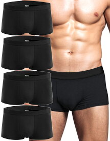 【楽天1位×TVスタイリスト監修】 ボクサーパンツ メンズ 【4枚組/専用BOX付】 セミローライズ 前閉じ 綿95% 速乾吸汗 3D立体成型 超ストレッチ タグレス 無地 シンプル ボクサーブリーフ 男性用 下着 肌着 大きいサイズ ギフト プレゼント 送料無料 &UNITE アンドユナイト